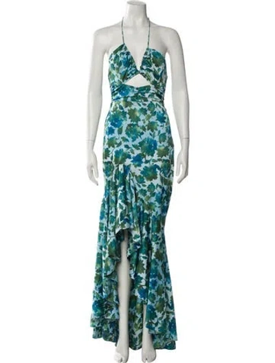 Pre-owned Amur Floral Print Long Dress In Multi