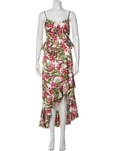 Pre-owned Amur Floral Print Long Dress In Multi