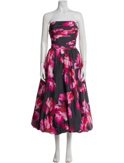 Pre-owned Amur Floral Print Midi Length Dress W/ Tags In Multicolor