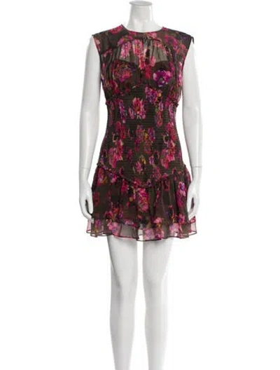 Pre-owned Amur Floral Print Mini Dress In Multi