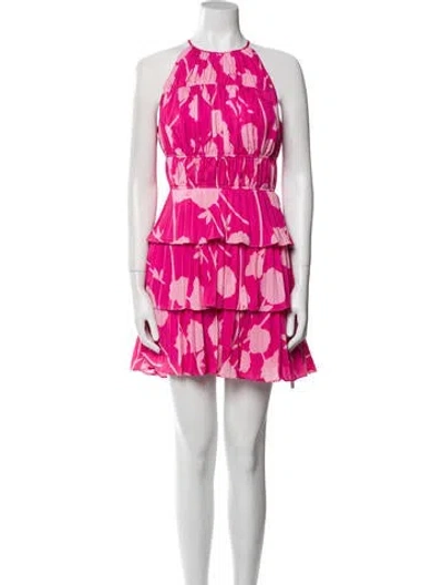 Pre-owned Amur Floral Print Mini Dress In Pink