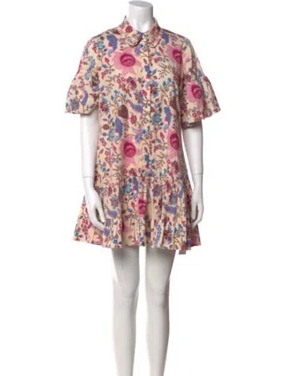 Pre-owned Amur Floral Print Mini Dress In Pink