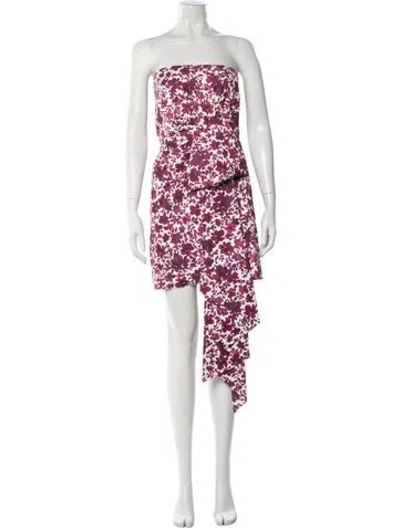 Pre-owned Amur Floral Print Mini Dress In Pink