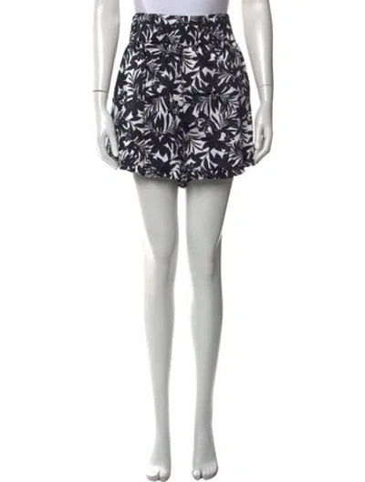 Pre-owned Amur Floral Print Mini Shorts In Black