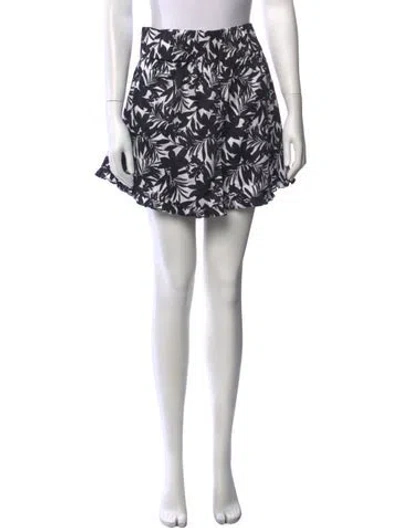 Pre-owned Amur Floral Print Mini Shorts W/ Tags In Black