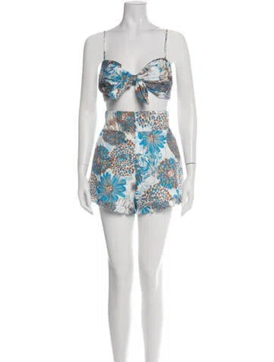 Pre-owned Amur Floral Print Short Set In Multi