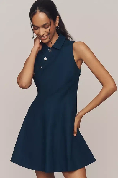 Amur Gail Sleeveless Collared Mini Dress In Blue