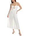 Amur Halter Pleated Maxi Dress In Yellow