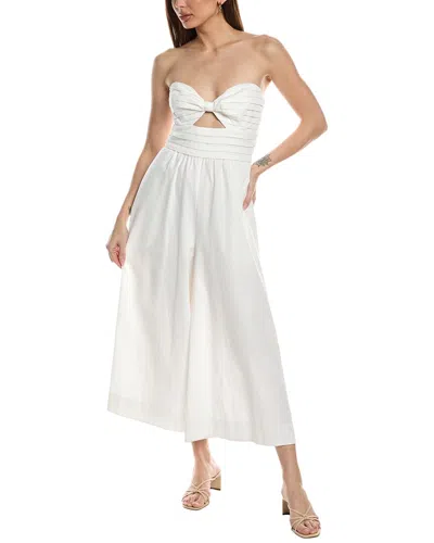 Amur Halter Pleated Maxi Dress In White