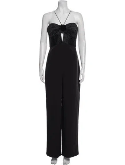 Pre-owned Amur Halterneck Jumpsuit In Black