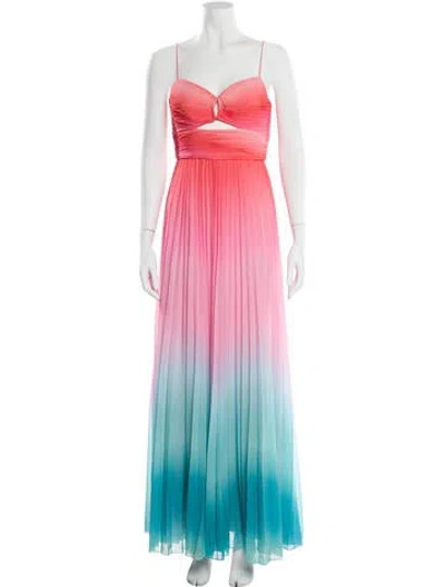 Pre-owned Amur Halterneck Long Dress In Red