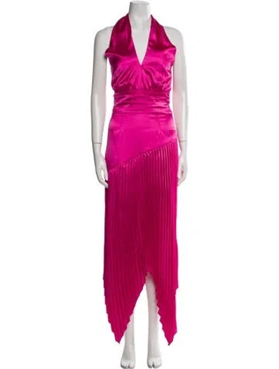 Pre-owned Amur Halterneck Long Dress W/ Tags In Pink