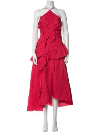 Pre-owned Amur Halterneck Long Dress W/ Tags In Pink