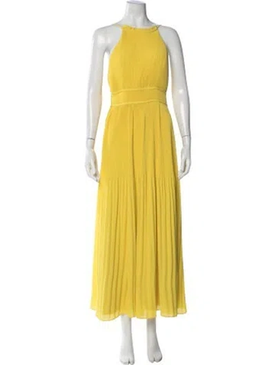 Pre-owned Amur Halterneck Long Dress In Yellow