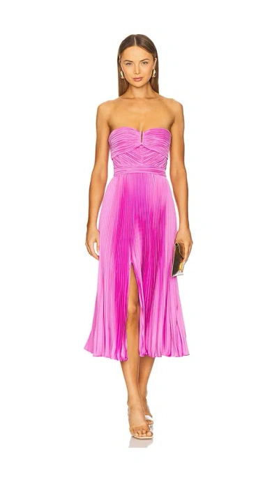Amur Harden Strapless Midi Dress In Pink