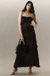 Amur Harrison Silk Strapless Maxi Dress In Black