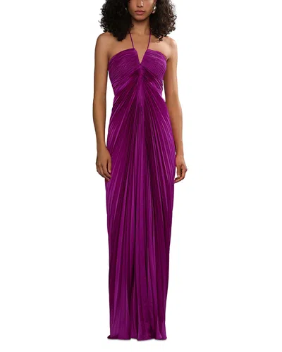 Amur Ionea Pleated Gown In Purple