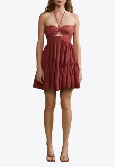 Amur Jackson Combo Mini Dress In Red