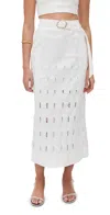 Amur Jay Textured Twill Midi Skirt In Sea Salt
