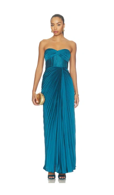 Amur Joyceann Sweetheart Gown In Blue