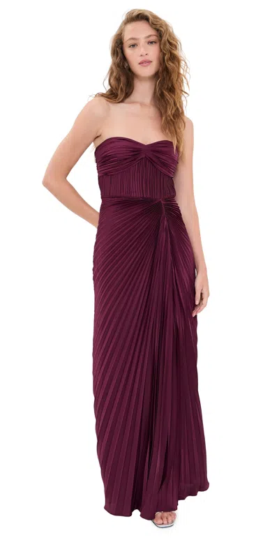Amur Joyceann Sweetheart Gown Pinot Noir In Burgundy