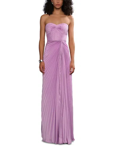 Amur Joyceanne Plisse Gown In Purple
