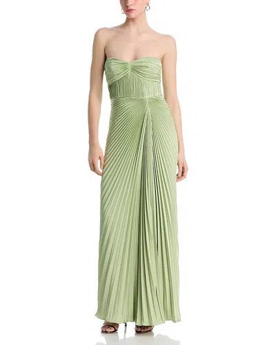 Amur Joyceanne Plisse Gown In Green