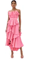 Amur Judah Scallop Pleated Dress Calla Lily In Calla Lily