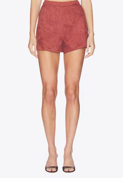 Amur Kailana Raffia Shorts In Red
