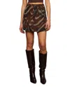 Amur Kathy Sheer Silk Miniskirt In Brown