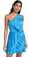 Amur Kelce Fitted Flounce Mini Dress French Cobalt In French Cobalt