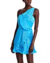 Amur Kelce Fitted Flounce Mini Dress French Cobalt In French Cobalt