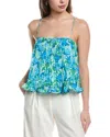 Amur Kersten Pleated Top In Blue