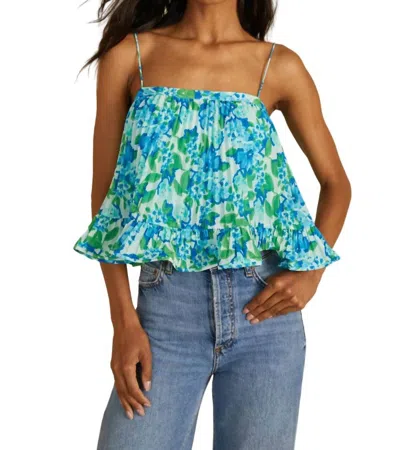 Amur Kersten Pleated Top In Garden Blues