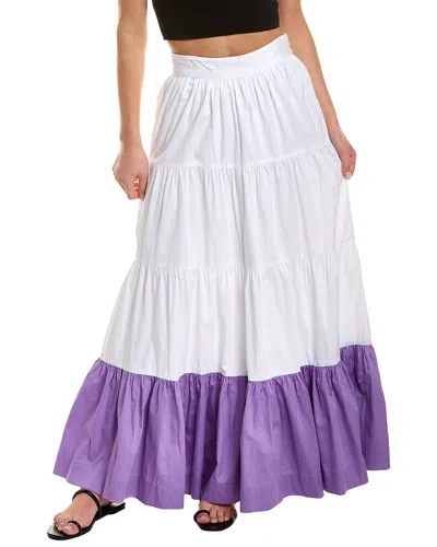 Amur Koral Tiered Maxi Skirt In White