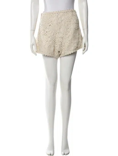 Pre-owned Amur Lace Pattern Mini Shorts In Neutral