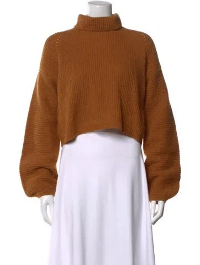 Pre-owned Amur Lambswool Turtleneck Sweater In Brown