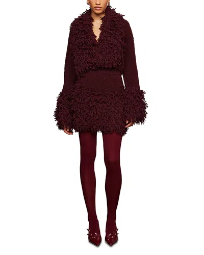 Amur Lilia Knit Top In Burgundy