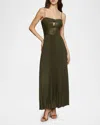 Amur Linda Vegan Leather Combo Dress In Kalamata