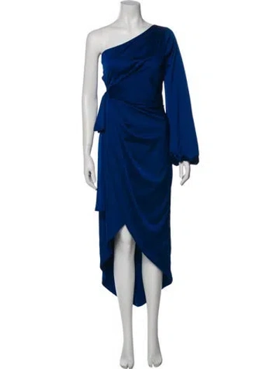 Pre-owned Amur Linen Long Dress In Blue