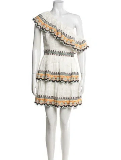 Pre-owned Amur Linen Mini Dress In Neutral