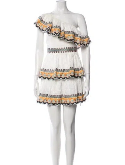 Pre-owned Amur Linen Mini Dress In Neutrals