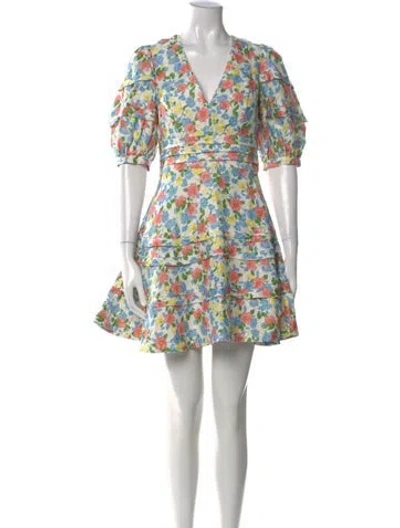 Pre-owned Amur Linen Mini Dress In White