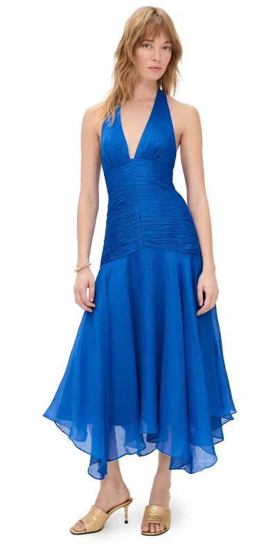 Amur Lirielle Halter Dress Cobalt In Blue