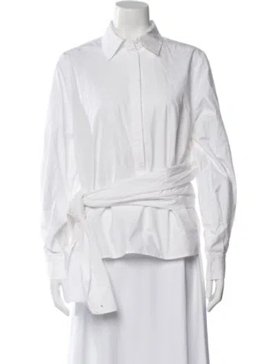 Pre-owned Amur Long Sleeve Blouse W/ Tags In White