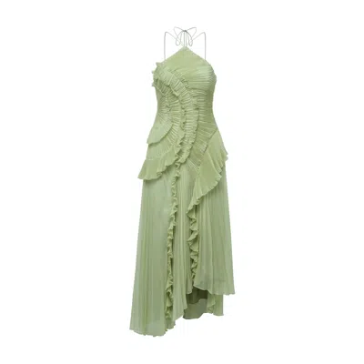 Amur Lorelie Halter Gown In Green