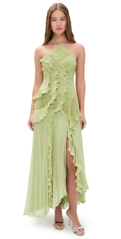 Amur Lorelie Halter Gown Stem In Green