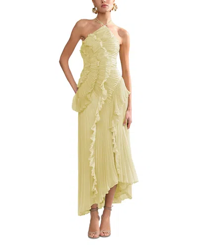 Amur Lorelie Halter Gown In Yellow