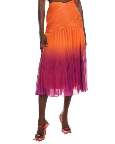 Amur Louise Pleated Maxi Skirt In Orange