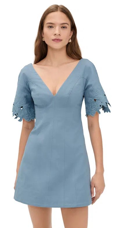 Amur Maelis Embroidered Mini Dress Tropical Dusk In Blue